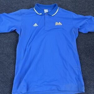 UCLA Bruins Shirt Polo Mens Large Blue Adidas College Short Sleeve Tee Top